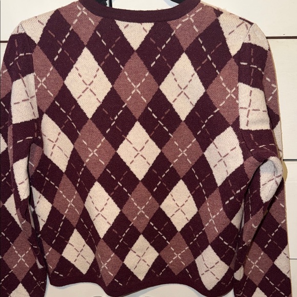 Vera Moda Wine Argyle Cardigan S - Picture 5 of 5